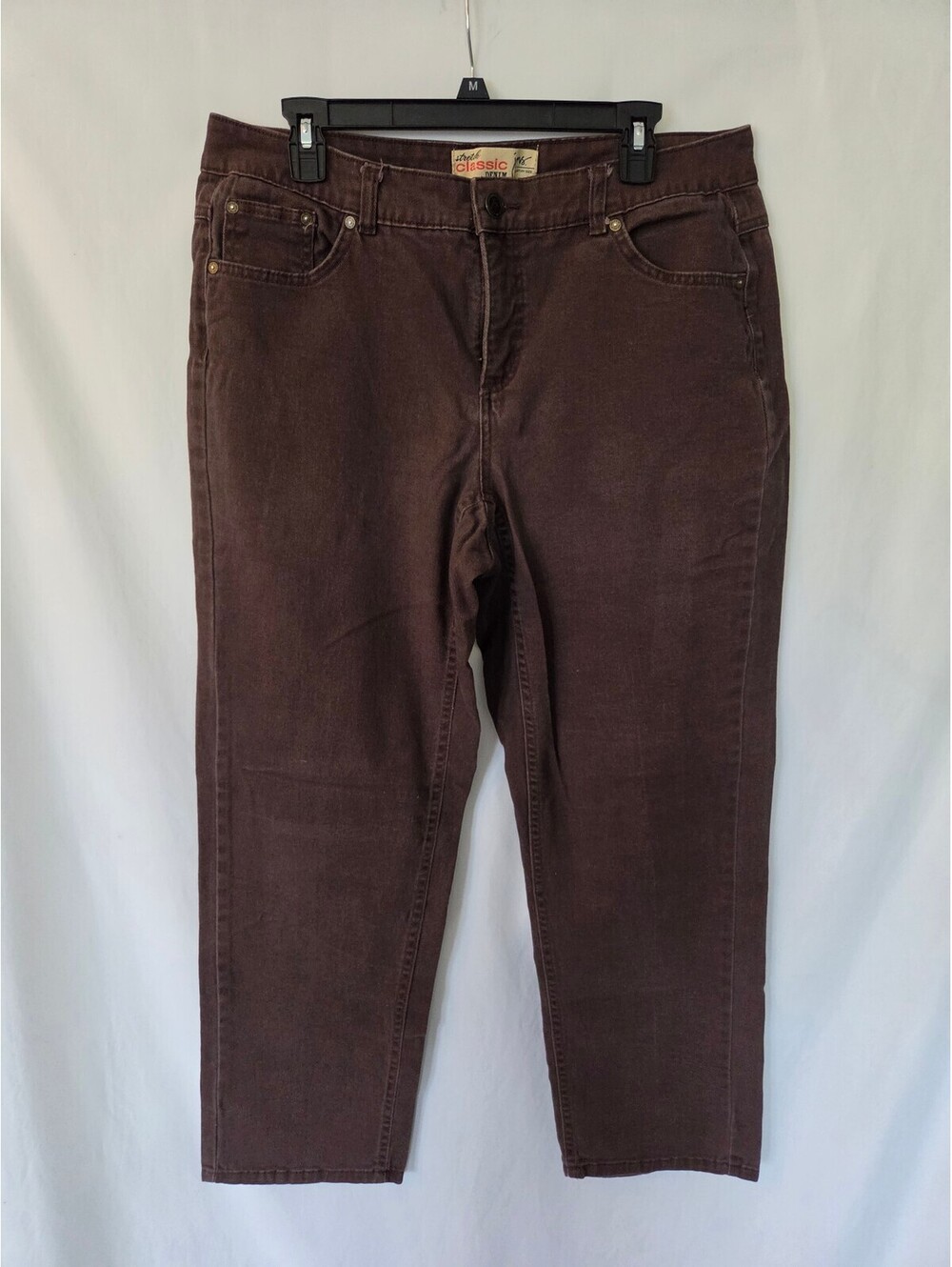 Just My Size Classic Denim Stretch Pants in Falcon Brown, Size 16W
